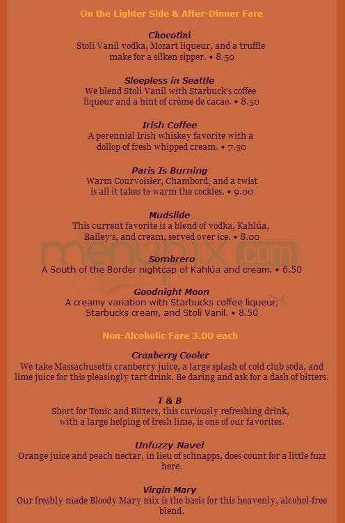 Blue Heron Restaurant - Sunderland, MA menu_pic