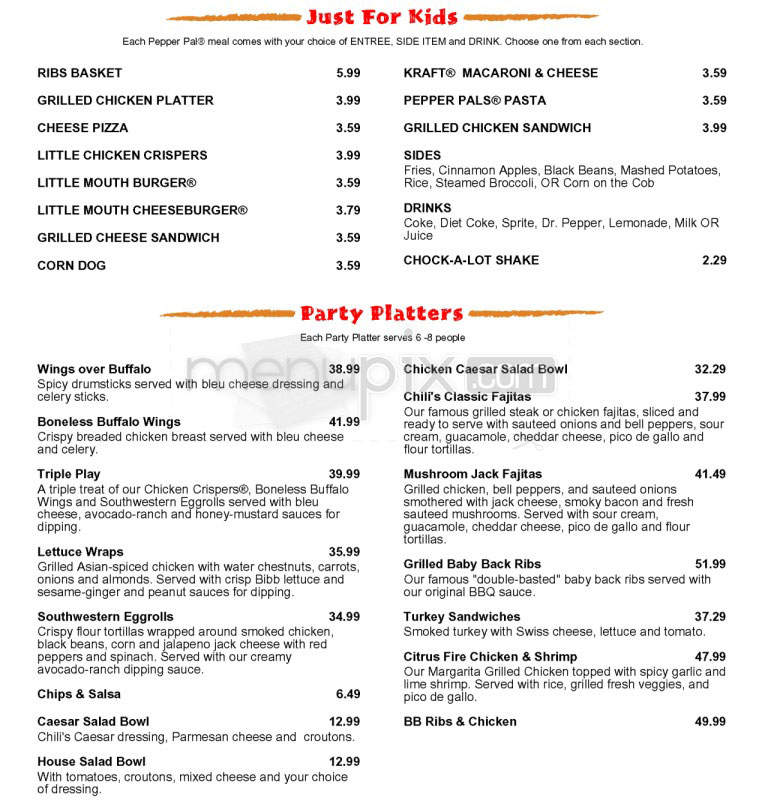 Chili's Grill & Bar - Hadley, MA menu_pic