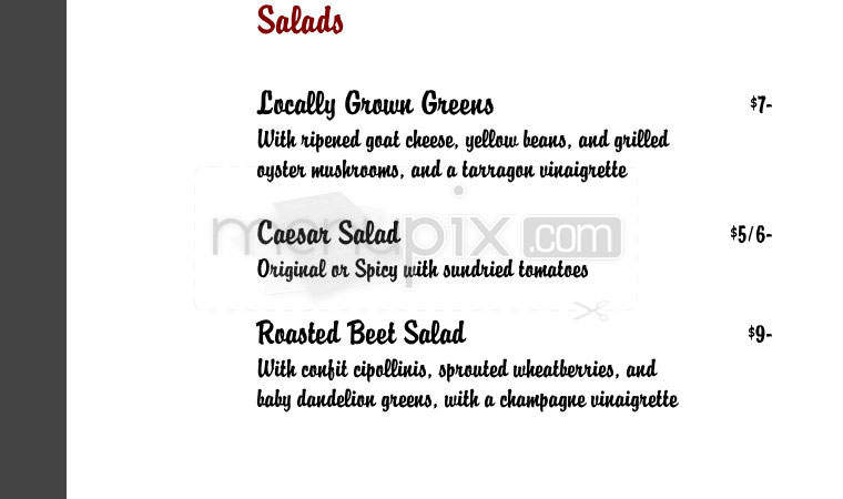 Parasise City Tavern - Northampton, MA menu_pic
