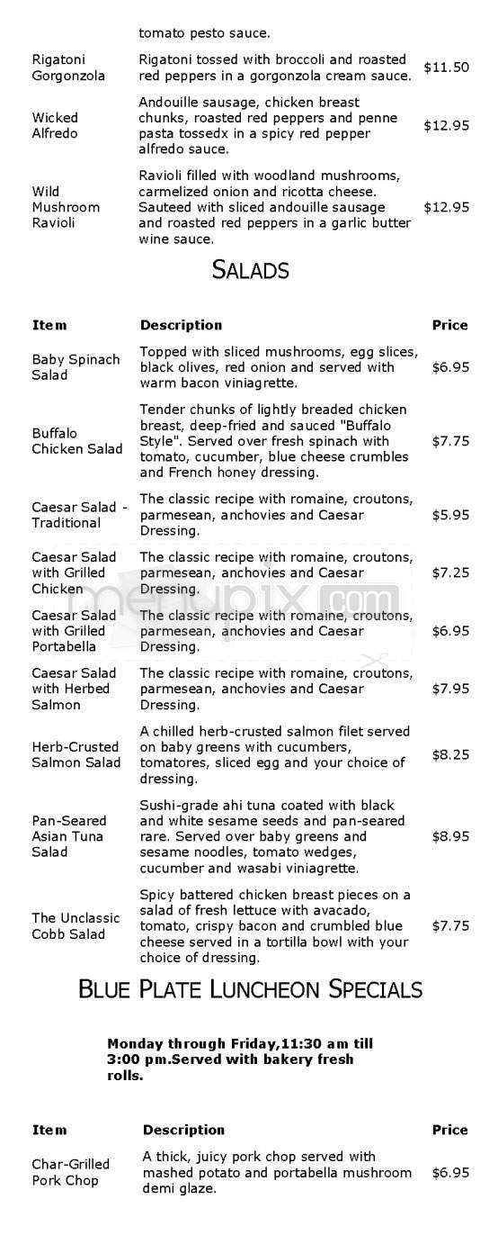 Fitzwilly's - Northampton, MA menu_pic