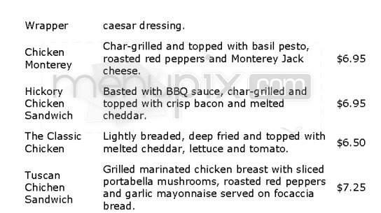 Fitzwilly's - Northampton, MA menu_pic