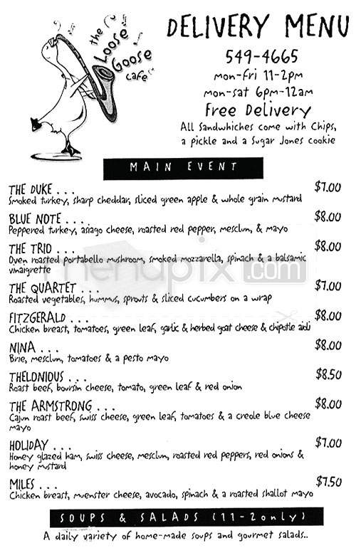 Loose Goose Cafe - Amherst, MA menu_pic
