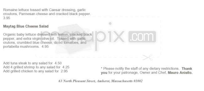 Monkey Bar & Grill - Amherst, MA menu_pic