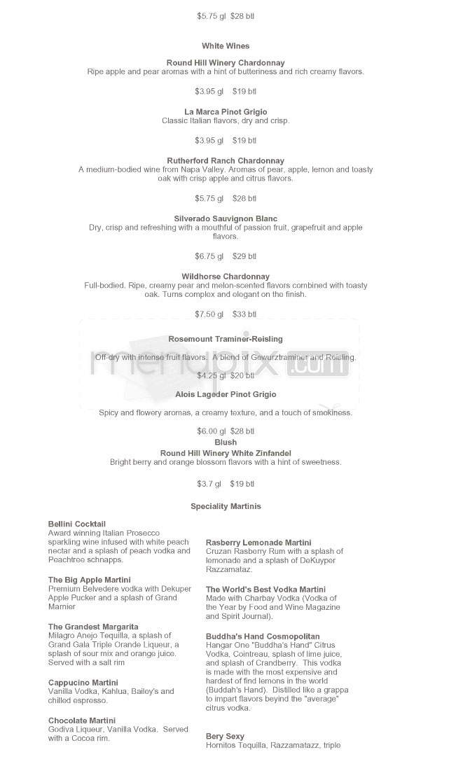 Monkey Bar & Grill - Amherst, MA menu_pic