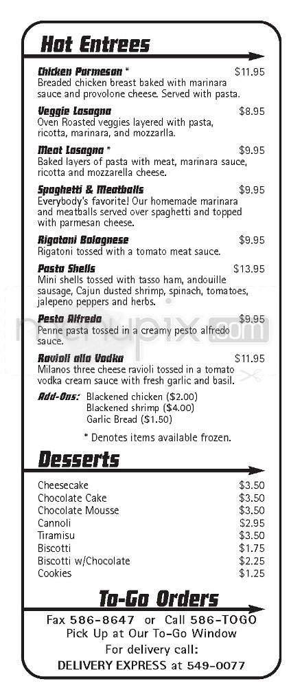 Spoleto Express - Northampton, MA menu_pic