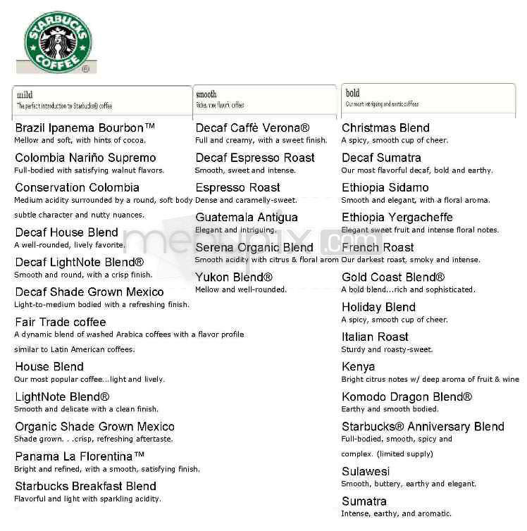 Starbucks - Northampton, MA menu_pic