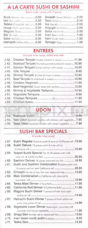 Teapot - Northampton, MA menu_pic