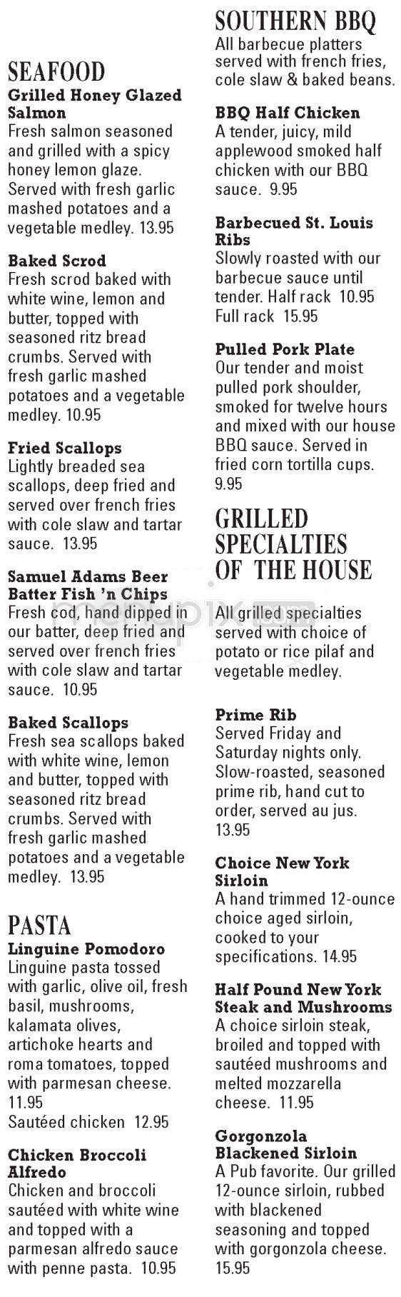 The Pub - Amherst, MA menu_pic
