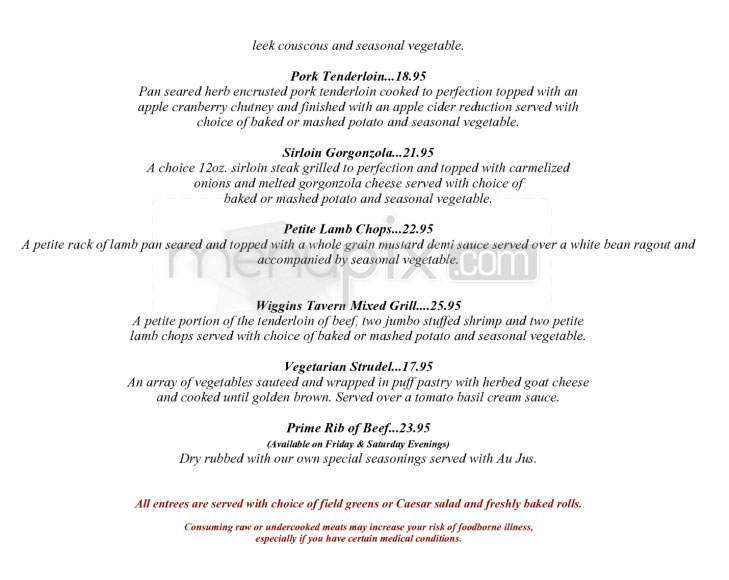 Wiggins Tavern (Hotel Northampton) - Northampton, MA menu_pic