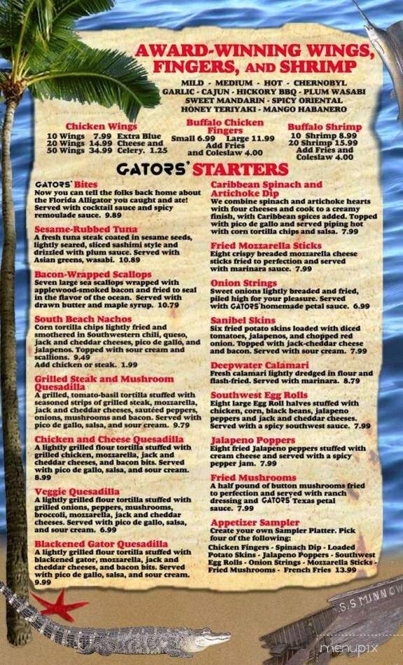 Alli-Gators Grill & Bar - Port Charlotte, FL menu_pic