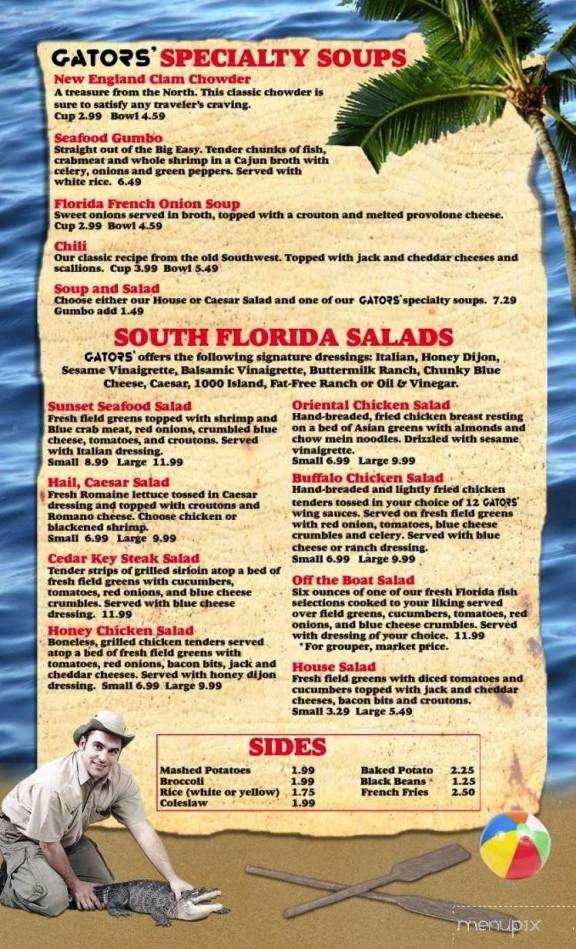 Alli-Gators Grill & Bar - Port Charlotte, FL menu_pic