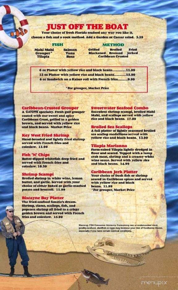 Alli-Gators Grill & Bar - Port Charlotte, FL menu_pic