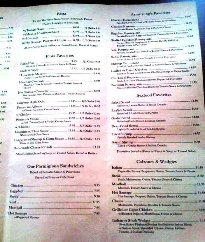 Armstrong's Express - Bridgeville, PA menu_pic
