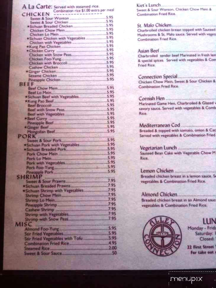 Alley Connection Restaurant - Kalispell, MT menu_pic