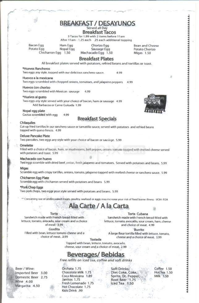 Mi Casa - Austin, TX menu_pic