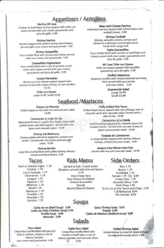 Mi Casa - Austin, TX menu_pic