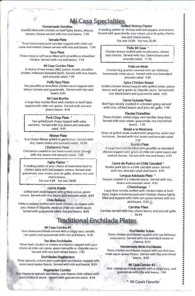 Mi Casa - Austin, TX menu_pic
