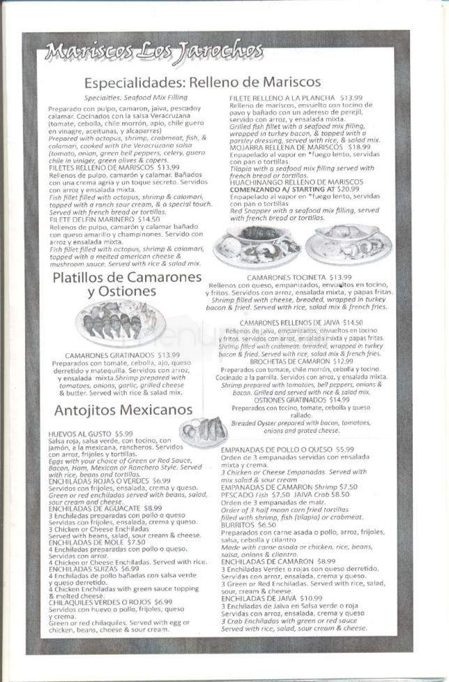 Mariscos Los Jaroches - Austin, TX menu_pic