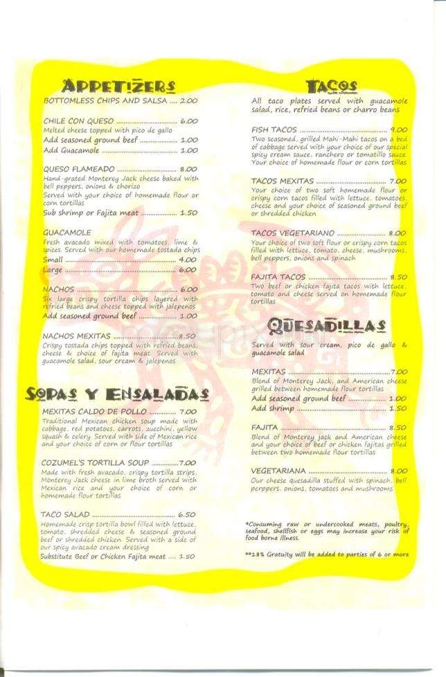 Mexitas Mexican Cantina - Austin, TX menu_pic