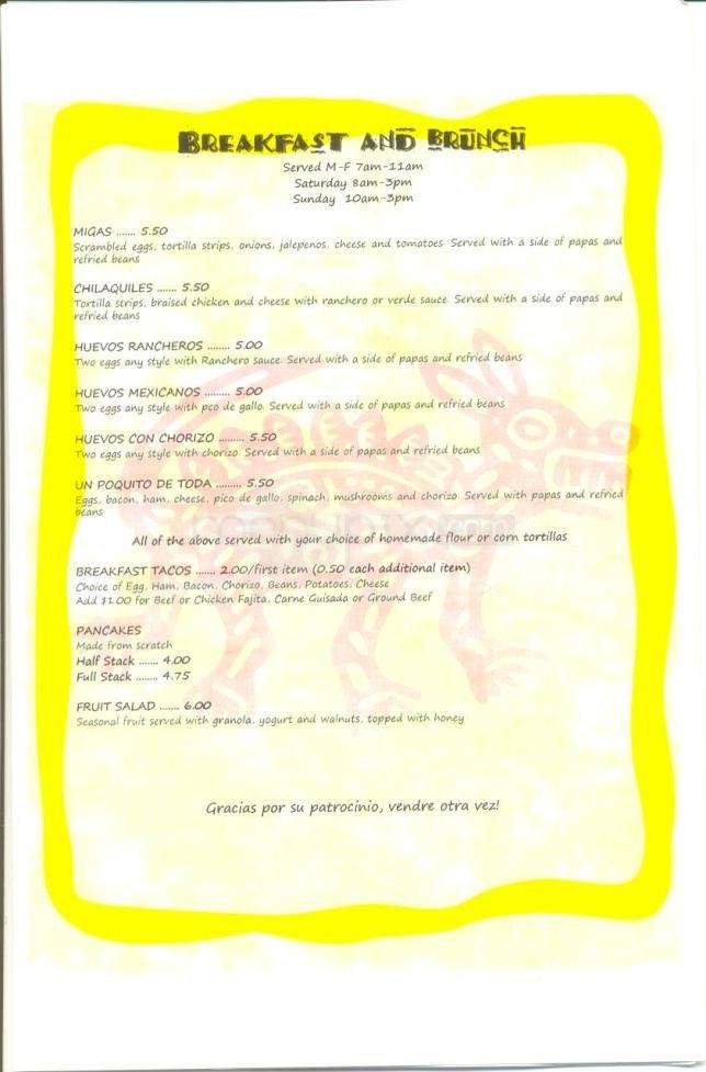 Mexitas Mexican Cantina - Austin, TX menu_pic