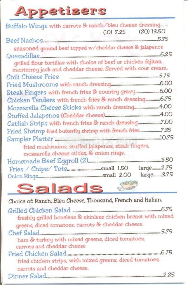 Raggedy Anne's Bar & Grill - Austin, TX menu_pic
