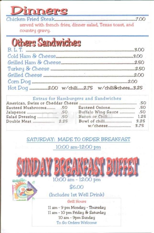 Raggedy Anne's Bar & Grill - Austin, TX menu_pic