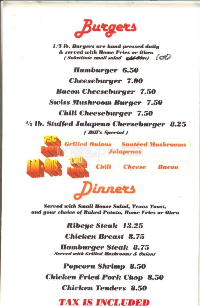 CJ's Grill - Austin, TX menu_pic
