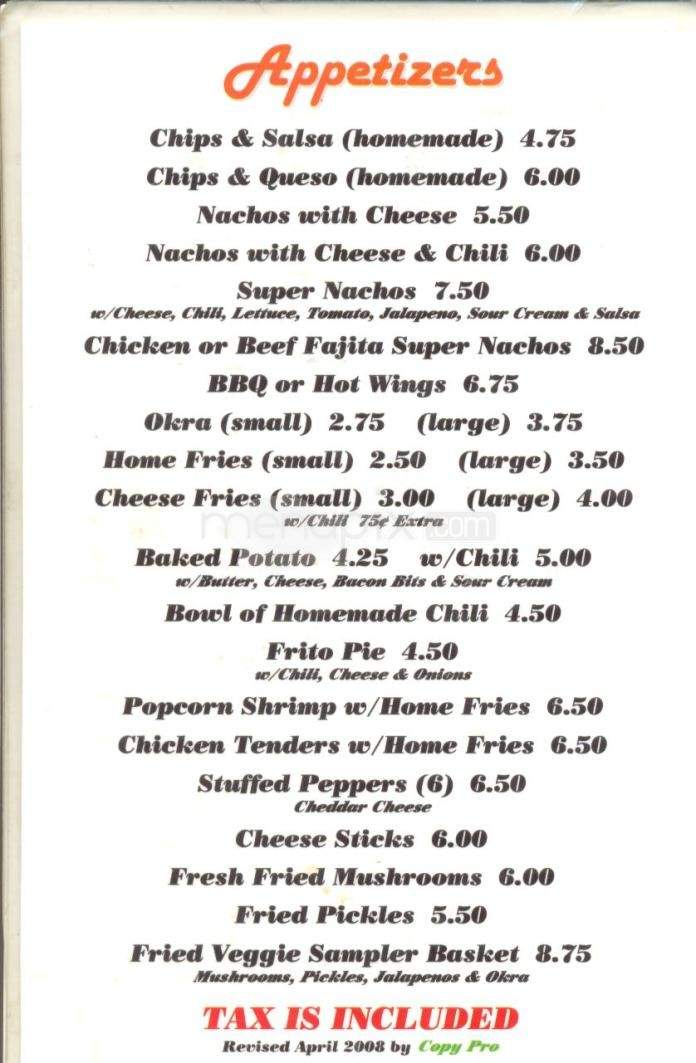 CJ's Grill - Austin, TX menu_pic