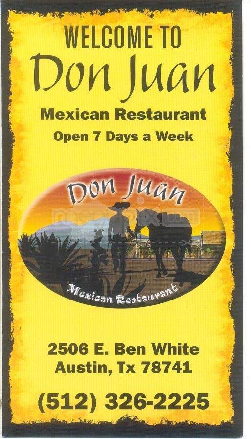 Don Juan Mexican Restaurant - Waterford Township, MI menu_pic