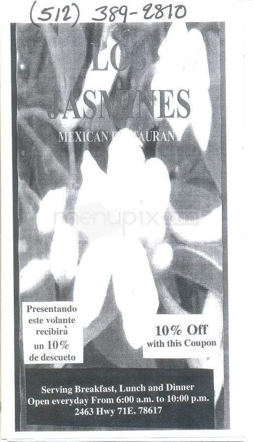 Los Jasmines Mexican Restaurant - Austin, TX menu_pic