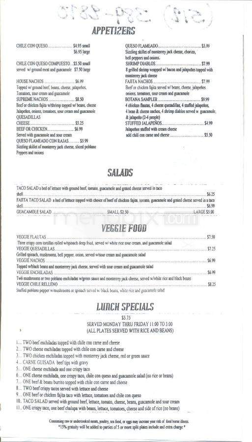 Los Jasmines Mexican Restaurant - Austin, TX menu_pic