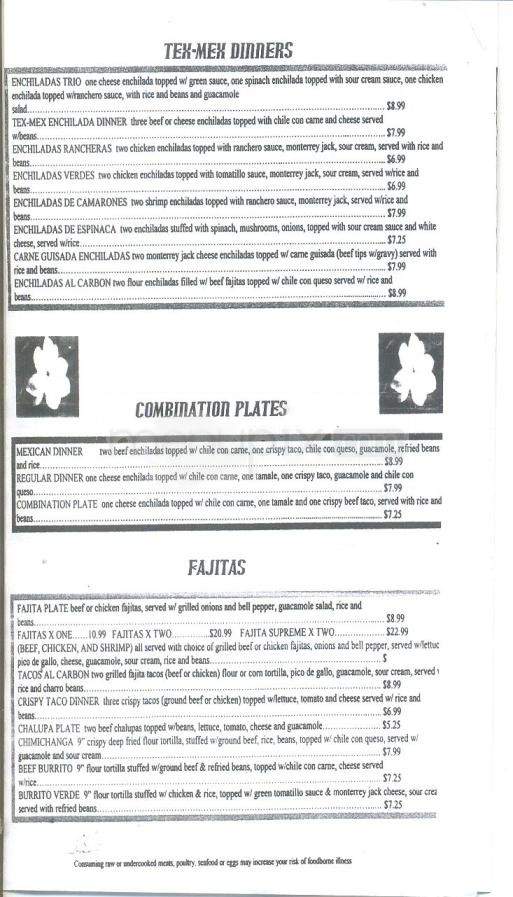Los Jasmines Mexican Restaurant - Austin, TX menu_pic