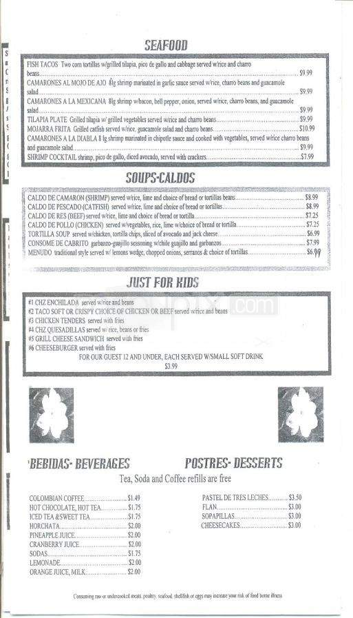 Los Jasmines Mexican Restaurant - Austin, TX menu_pic