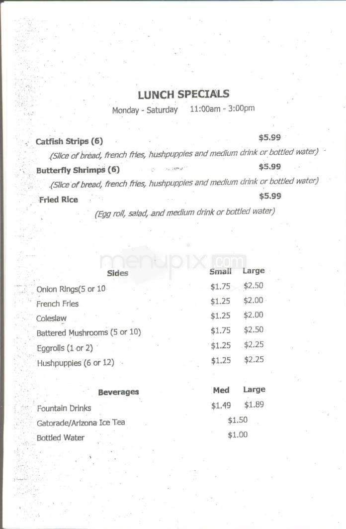 Captain T J's Seafood - Austin, TX menu_pic
