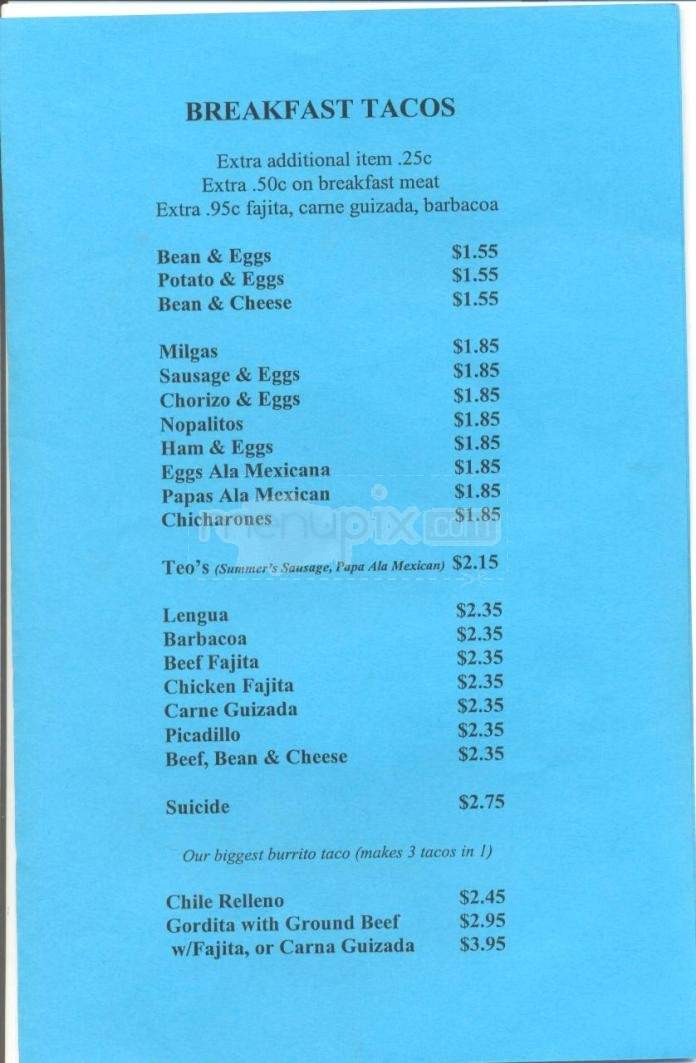 Casa Moreno's - Austin, TX menu_pic