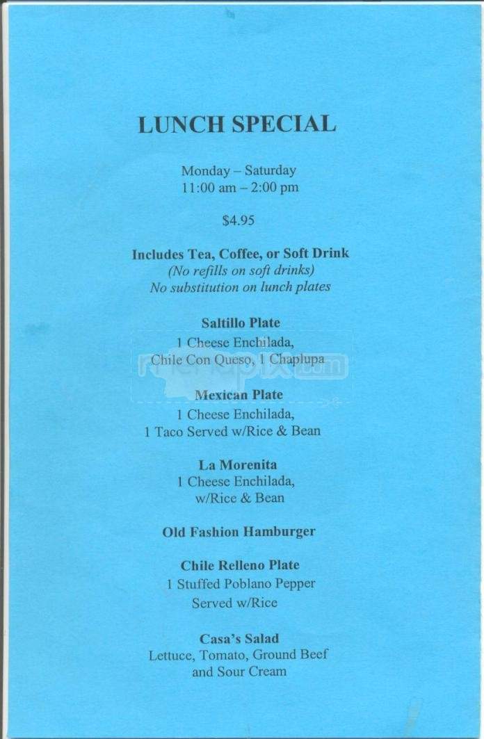 Casa Moreno's - Austin, TX menu_pic