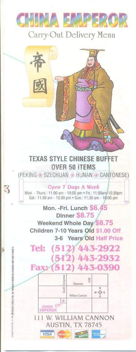 China Emperor - Austin, TX menu_pic