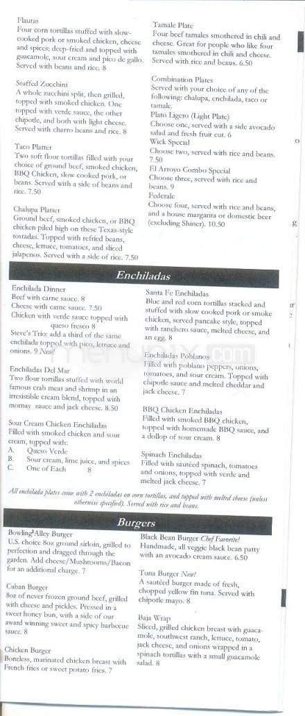 El Arroyo - Austin, TX menu_pic