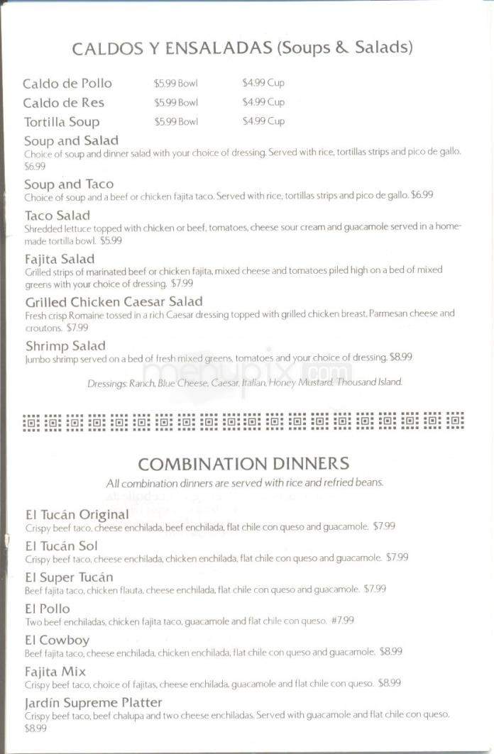 Jardin Corona Mexican Restaurant - Austin, TX menu_pic