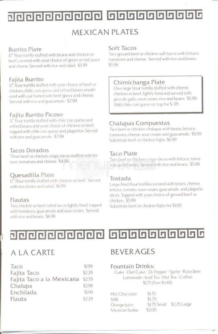 Jardin Corona Mexican Restaurant - Austin, TX menu_pic