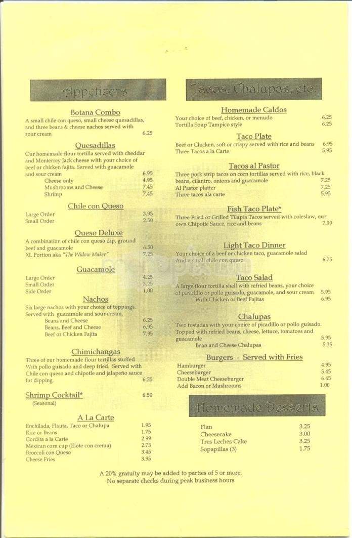 La Reyna Restaurant - Austin, TX menu_pic