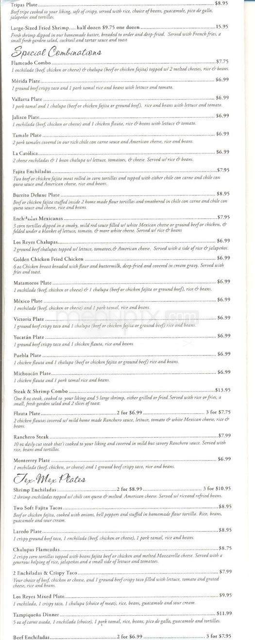 Los Reyes Mexican Restaurant - Cedar Park, TX menu_pic