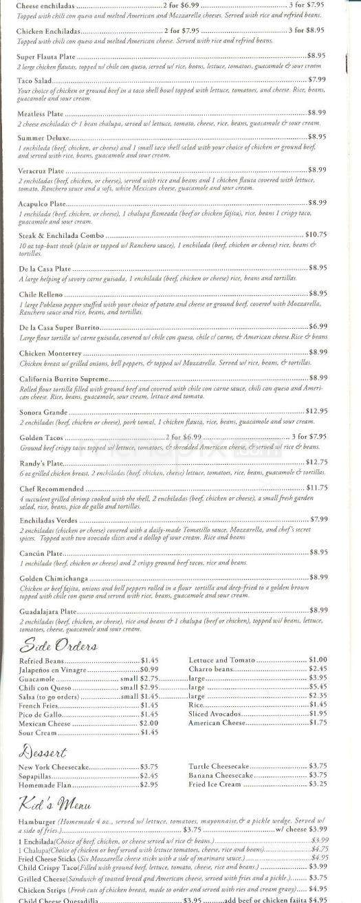 Los Reyes Mexican Restaurant - Cedar Park, TX menu_pic