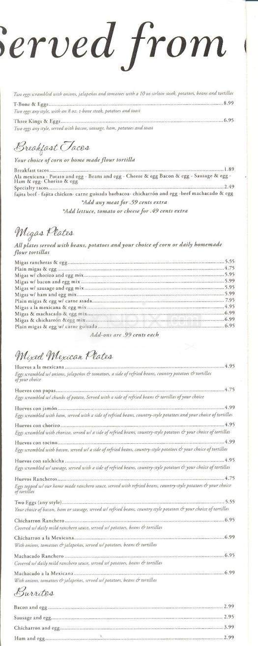 Los Reyes Mexican Restaurant - Cedar Park, TX menu_pic