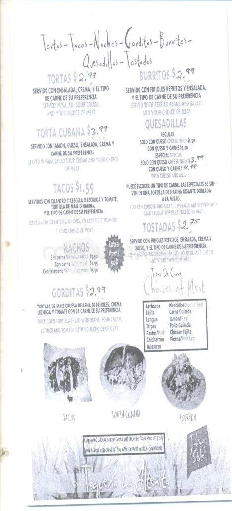Taqueria Guadalajara - Austin, TX menu_pic