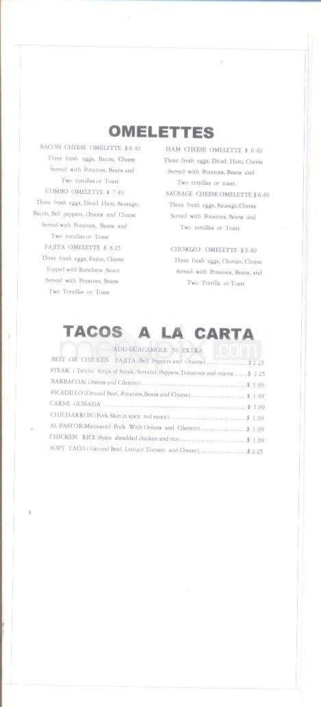 Vasquez Restaurant #1 - Austin, TX menu_pic