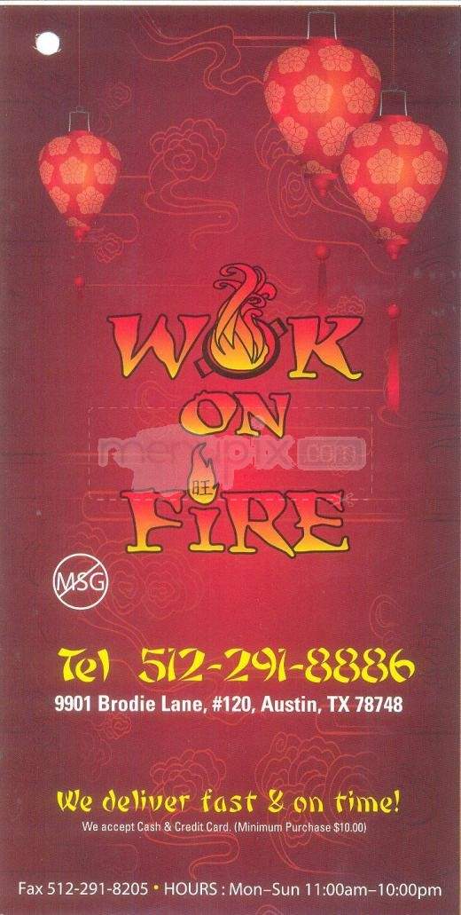 Wok On Fire - Austin, TX menu_pic