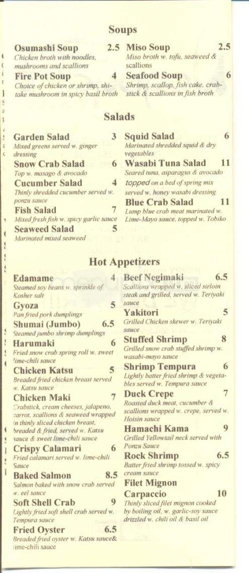 Nagoya Steak and Sushi - Austin, TX menu_pic
