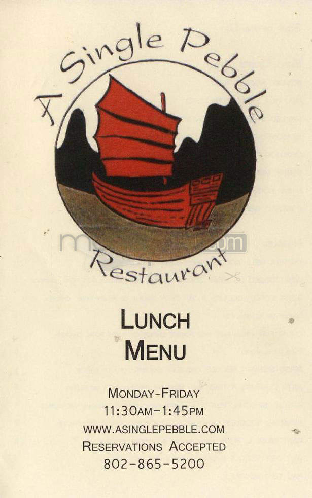 A Single Pebble - Burlington, VT menu_pic