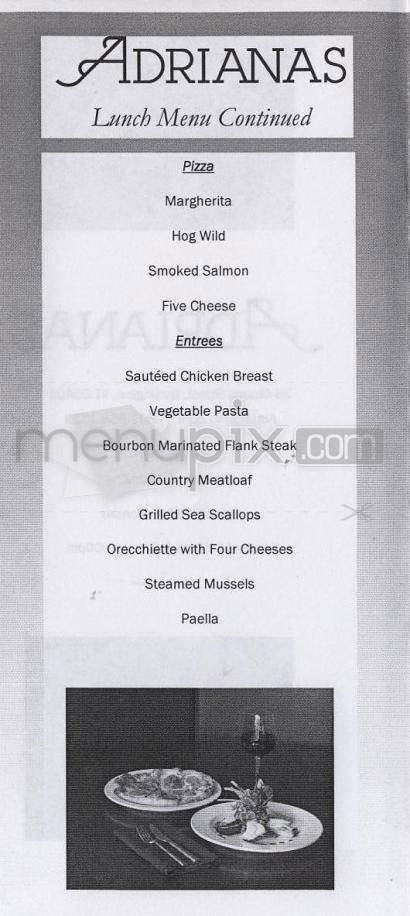 Adrianas Restaurant - Burlington, VT menu_pic